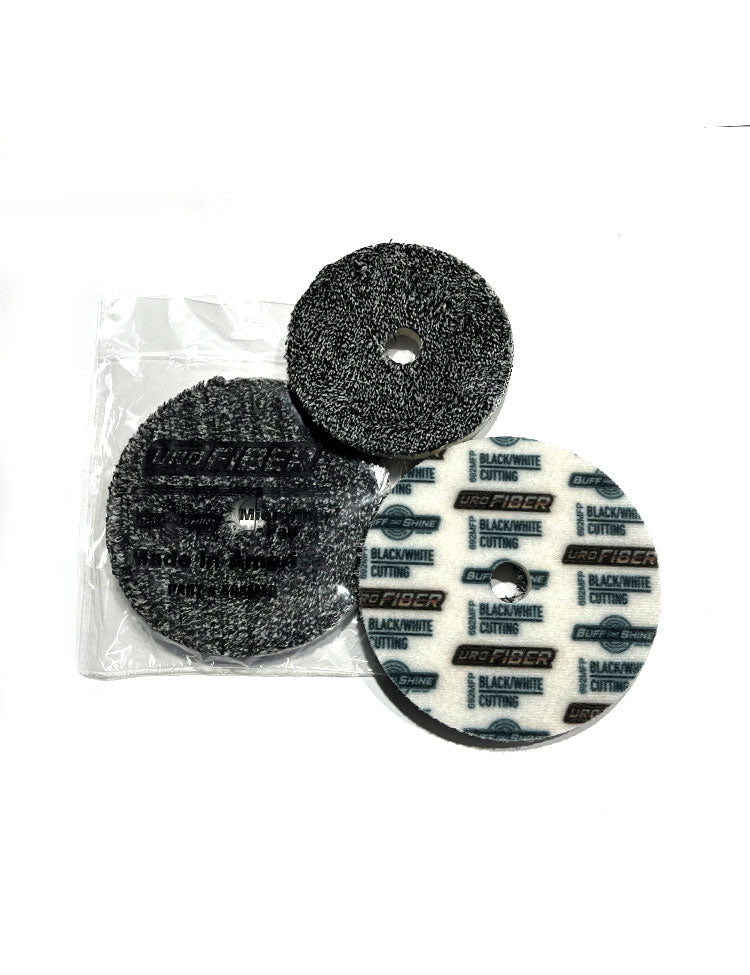 Buff and Shine - URO Fiber Pad - Black / White - Medium Cut Pad - 5" / 125mm - 592MFP