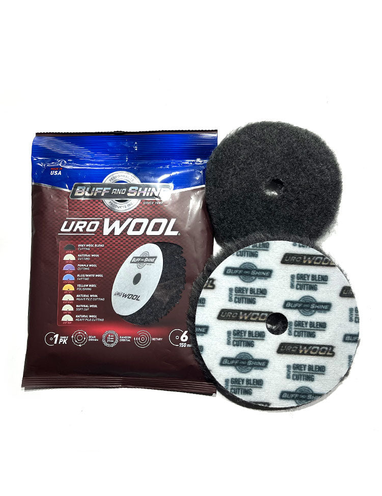 Buff and Shine - URO Wool Pad - Grey Knitted Wool Blend - Cutting Pad - 5" / 125mm - 5KWB