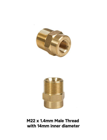 MJJC - Heavy Duty Snow Foam Lance Connection - M22 x 1.4mm Male Thread with 14mm inner diameter