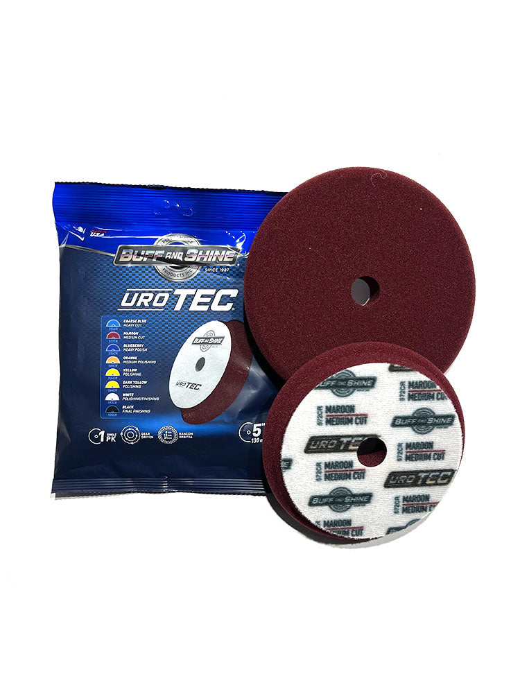 Buff and Shine - URO TEC Foam Pad - Marooon - Medium Cut Pad - 5" / 125mm - 572CR