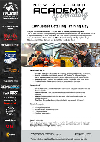 NZ Academy of Detailing - Enthusiast Detailing Training Day