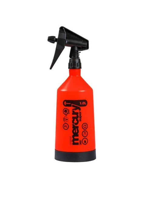 Mercury Pro + Super 360 Double Action Spray Bottle - 1 Litre - Orange - (Viton Seals) pH Range: 6 to 8 (pH Neutral)